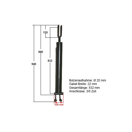 ATIKA Ersatzteil | Hydraulikzylinder für Holzspalter ASP 8 N